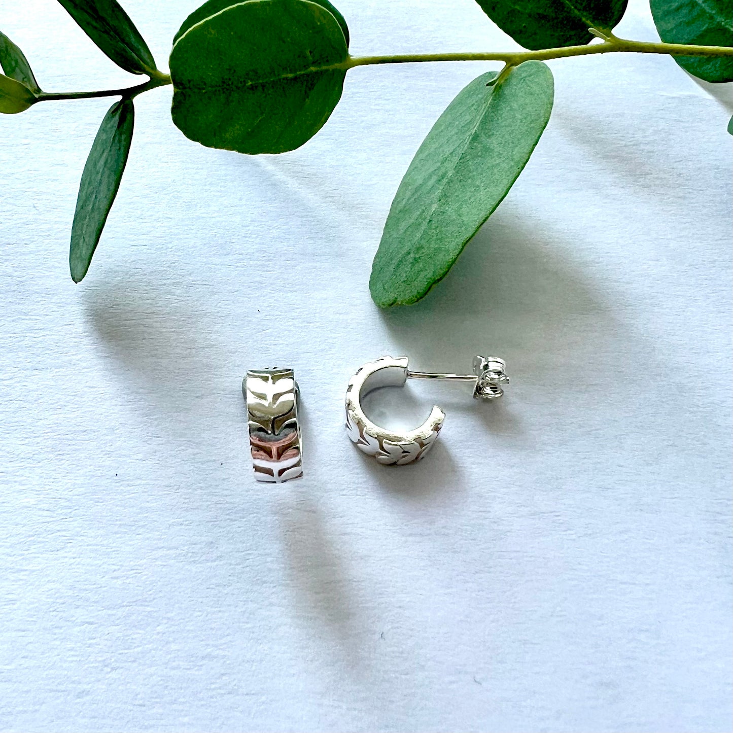 Botanical Huggie Hoop Earrings