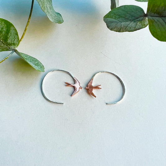 Swallow Hoop Earrings