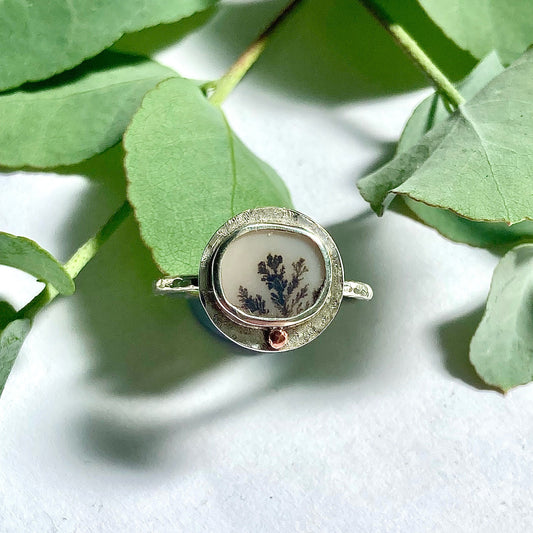 Sterling Silver Ring with Dendritic Quartz : Grow Collection #4