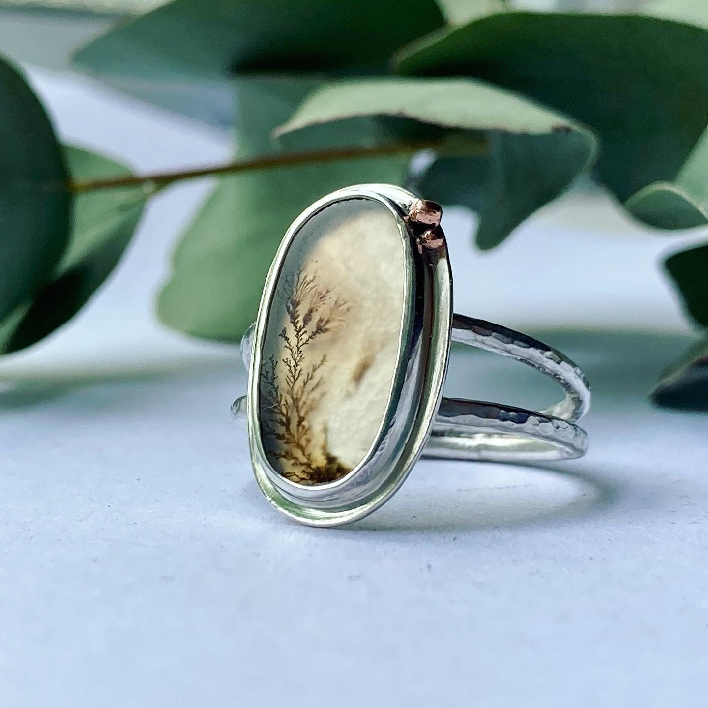 Sterling Silver Ring with Dendritic Quartz : Grow Collection