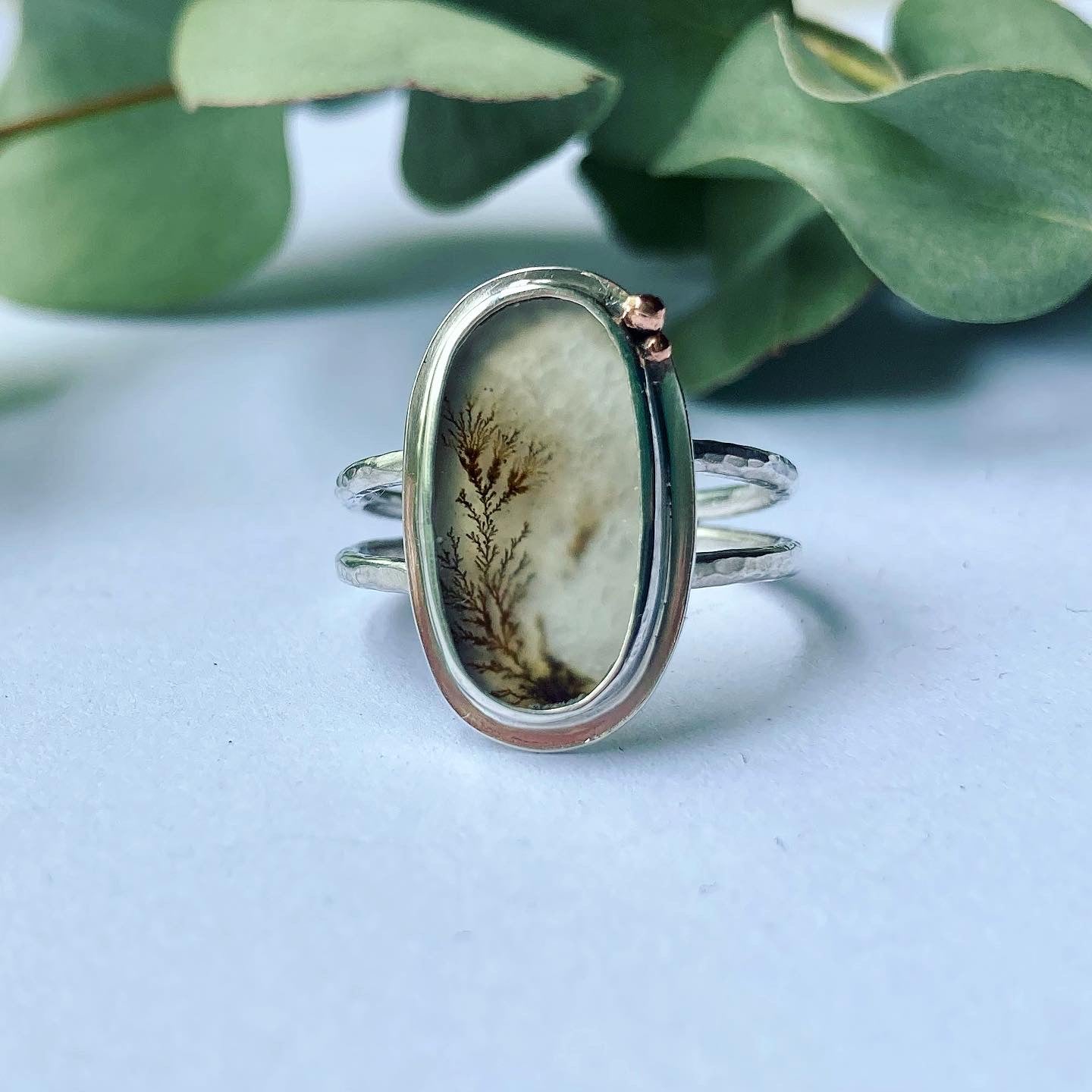 Sterling Silver Ring with Dendritic Quartz : Grow Collection