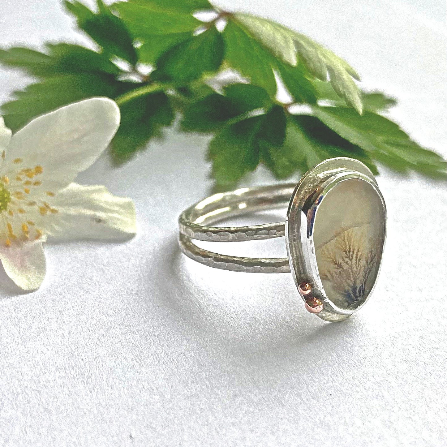 Sterling Silver Ring with Dendritic Quartz 2 : Grow Collection